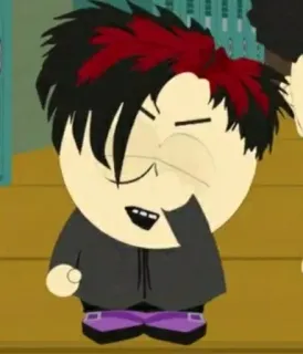 🖕 Pete Thelman South Park Cartoon, South Park, Pete Thelman, Goth Kid, animiert telegram sticker