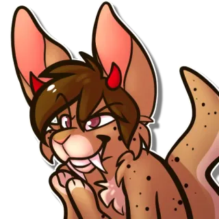 😈 furry, anthropomorphic, animal, devil, cartoon, monster, demon telegram sticker