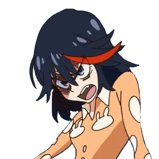 😈 Ryuko Matoi Kill la Kill Anime, Kill la Kill, Ryuko Matoi, Wütend, Cartoon telegram sticker