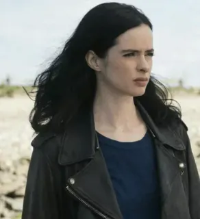 🥀 Jessica Jones donna, serie TV, personaggio, giubbotto di pelle, Marvel, ritratto telegram sticker