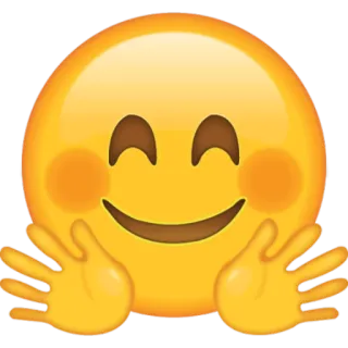 😊 Эмодзи, Счастливый, Объятия, Милый, Жёлтый, Дружелюбный telegram sticker