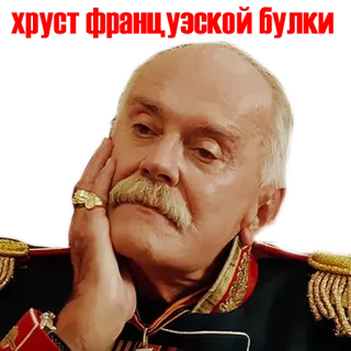 🍞 ждут французской пушки militaire, russe, officier, uniforme, moustache telegram sticker