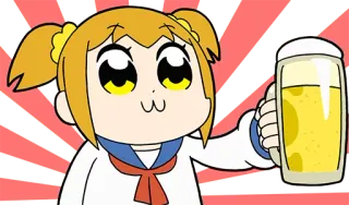 🍺 anime, beer, drink, cartoon, character, funny telegram sticker