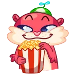 🍿 Desenho animado, Animal, Lontra, Pipoca, Lanche, Fofo, Engraçado whatsapp sticker