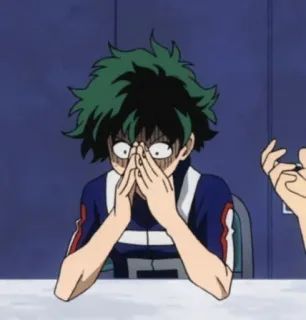 🏐 Izuku Midoriya My Hero Academia anime, my hero academia, deku, izuku midoriya, shocked, nervous telegram sticker
