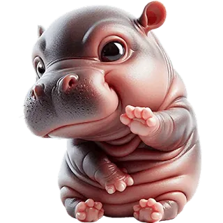 👋 baby hippo, hippo, cute, animal, adorable, baby animal telegram sticker