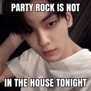 🏡 PARTY ROCK IS NOT
IN THE HOUSE TONIGHT meme, party, music, funny, humor, text telegram sticker