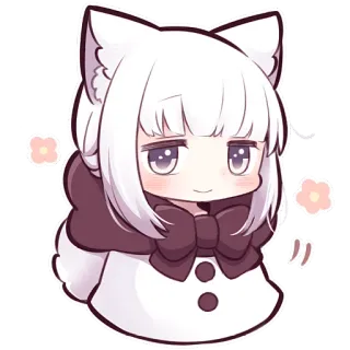 ☺️ девушка-кошка, каваи, чиби, аниме, милый, стикер, манга, фурри telegram sticker