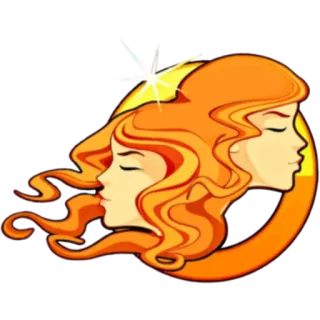 ♊️ Géminis, Signo Géminis, Astrología, Gemelos, Horóscopo, Naranja, Amarillo telegram sticker