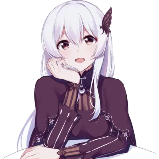 🥰 Echidna Re:Zero Anime, Mädchen, Weißes Haar, Schmetterling whatsapp sticker