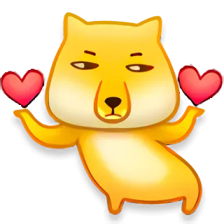 🦇 chien, dessin animé, coeur, animal, mignon telegram sticker