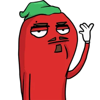 🥱 만화, 붉은 고추, 음식, 채소, 웃긴, 캐릭터, 스티커 telegram sticker