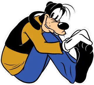 😄 Goofy kartun, Disney, Goofy, karakter, duduk whatsapp sticker