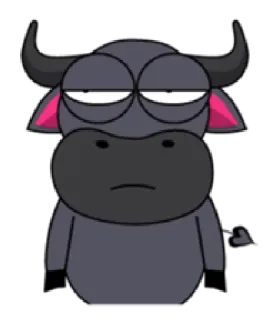 😑 động vật, hoạt hình, trâu, nhãn dán telegram sticker