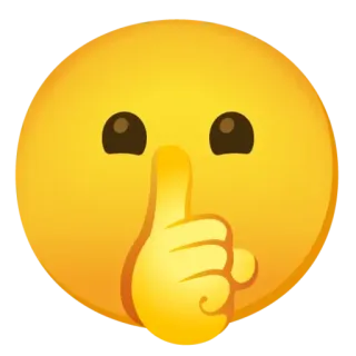🤫 Biểu tượng cảm xúc, Suỵt, Im lặng, Yên lặng, Khẽ thôi, Ngón tay telegram sticker
