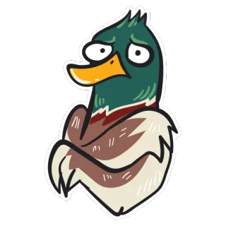 ❄️ bebek, sedih, kartun, binatang, burung telegram sticker