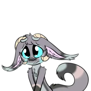 😢 Dibujo animado, Animal, Triste, Lindo, Cabra, Peludo telegram sticker