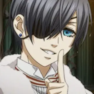 🗝 Ciel Phantomhive Black Butler Anime, Manga, Black Butler, Ciel Phantomhive, Shhh, Secreto, Joven Amo whatsapp sticker