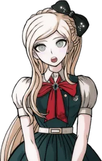 😮 Sonia Nevermind Danganronpa Аниме, Мультфильм, Персонаж, Блондинка, Бант telegram sticker