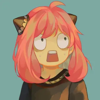 😰 Anya Forger Spy x Family Anime, Cartoon, Lustig, Anya Forger, Spy x Family, Charakter, Überrascht, Schockiert telegram sticker