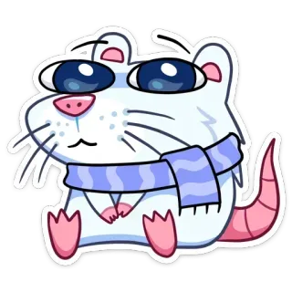 🔹 ratto, animale, carino, cartone animato, adesivo, roditore telegram sticker