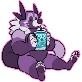 📈 BIG DICK JUICE desenho animado, guaxinim, bebida, humor, animal, bebida telegram sticker