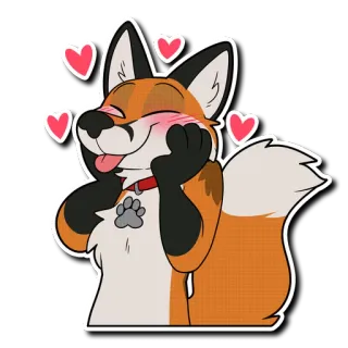 🥰 zorro, animal, amor, corazones, lindo telegram sticker