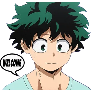 👆 Izuku Midoriya My Hero Academia WELCOME Anime, Bienvenido/a, My Hero Academia, Izuku Midoriya, Deku telegram sticker