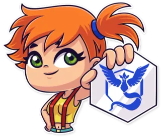 😤 Misty Pokemon Go Мисти, Покемон, Покемон Го, Команда Мистик, Аниме telegram sticker