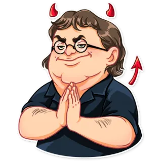 😈 Gabe Newell Gabe Newell, Devil, Steam, Gaming, Computer Games telegram sticker