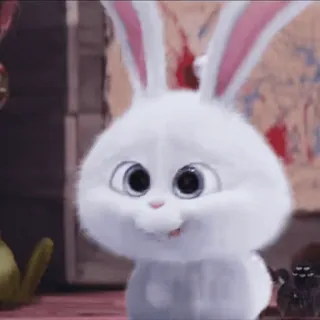 😎 Snowball The Secret Life of Pets animal, cute, fluffy, bunny, white, cartoon telegram sticker