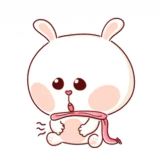 ☺️ Hase, niedlich, Cartoon, Tier, Aufkleber telegram sticker