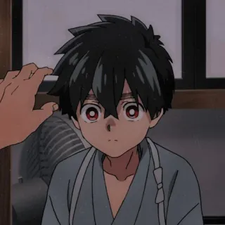 ☠ Anime, Chico, Triste, Tocar, Niño telegram sticker
