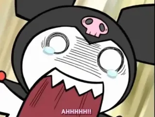 😱 Kuromi AHHHHH!! 만화, 캐릭터, 울음, 애니메이션, 쿠로미, 산리오 telegram sticker