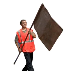 🏴 man, flag, warning, safety, vest telegram sticker