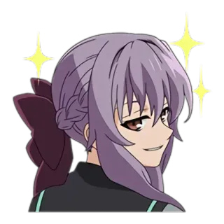 😄 Shinoa Hiragi Seraph of the End Anime, Stiker, Kartun, Perempuan, Tersenyum, Shinoa Hiragi, Seraph of the End telegram sticker