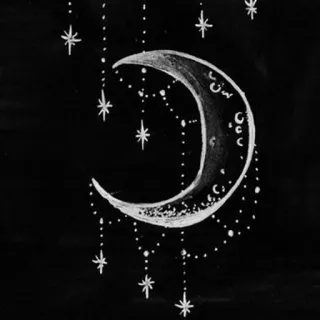 💀 lua, estrelas, noite, celestial, astronomia, desenho telegram sticker