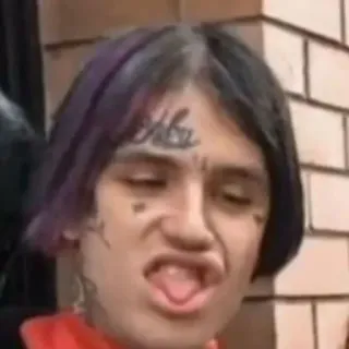 🐣 Lil Peep lil peep, raper, piosenkarz, muzyk, tatuaż, tatuaż na twarzy, fioletowe włosy telegram sticker
