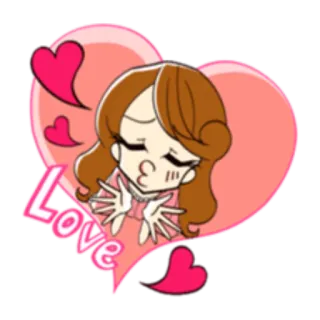❤️ Love любовь, сердце, мультфильм, привязанность, поцелуй telegram sticker