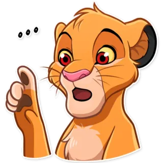 ☝️ Simba The Lion King ooo singa, anak singa, kartun, Disney, hewan telegram sticker