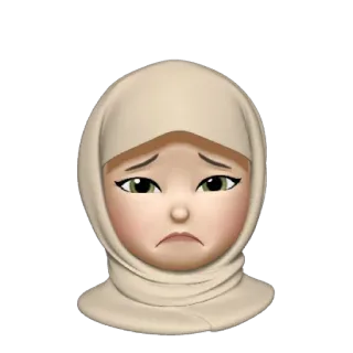 💿 Emoji, Kobieta, smutna, Hidżab telegram sticker