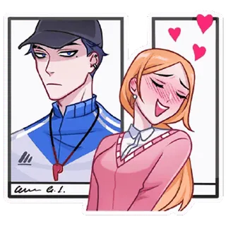 🥰 Anime, Couple, Romance, Amour, Dessin animé, Rougir, Coach, Étudiant telegram sticker