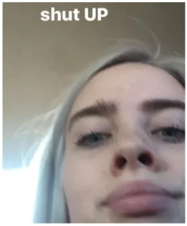 😒 Billie Eilish shut UP 比莉·艾利什, 歌手, 名人, 流行明星, 音乐, 肖像 telegram sticker