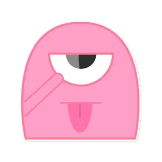 😏 粉色, 怪物, 独眼, 舌头, 可爱, 卡通, 贴纸 telegram sticker