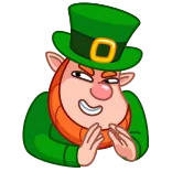 😈 leprechaun, St. Patrick's Day, clover, green hat, Irish, cartoon telegram sticker
