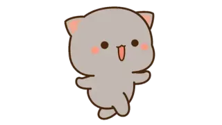 🍩 peach and goma, dancing, cute, happy, cat, kawaii telegram sticker