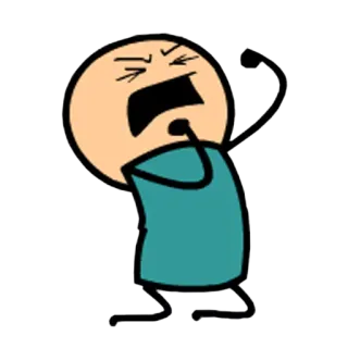 😖 stick figure, angry, yelling, cartoon, simple, emotion telegram sticker