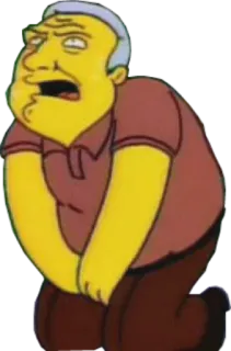 🏉 Abe Simpson The Simpsons The Simpsons, Grandpa Simpson, old man, cartoon, tv show, animated telegram sticker