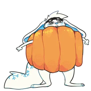 🎃 bunny, rabbit, pumpkin, halloween, cute, cartoon, costume telegram sticker