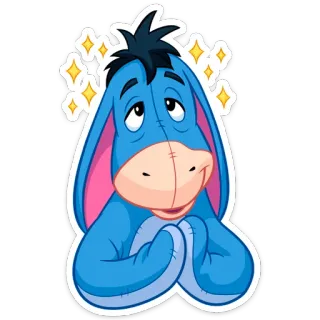 🤩 Eeyore Bourriquet, Winnie l'ourson, Disney, Dessin animé, Sticker whatsapp sticker